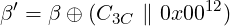 β′ = β ⊕ (C3C ∥ 0x0012)