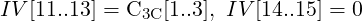 IV [11..13] = C3C[1..3], IV [14..15] = 0