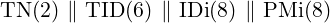 TN (2) ∥ TID (6) ∥ IDi(8) ∥ PMi (8)