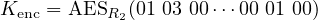 Kenc = AESR2 (01 03 00 ⋅⋅⋅00 01 00)